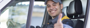 delivery driver giving thumbs up