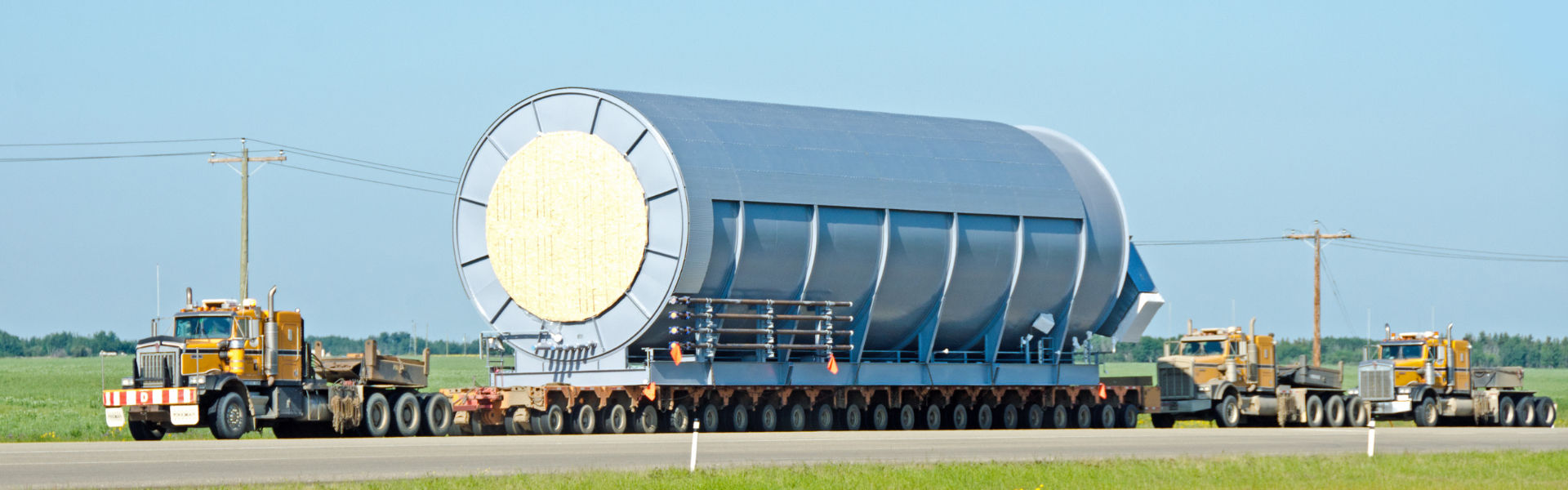 oversized load on equipped semi truck