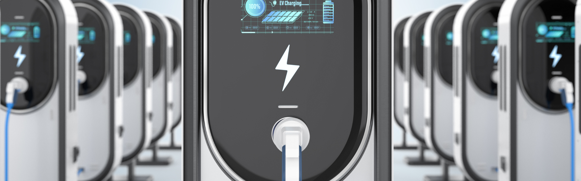 image of many electric vehicle chargers
