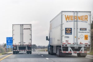 Werner semi truck on road