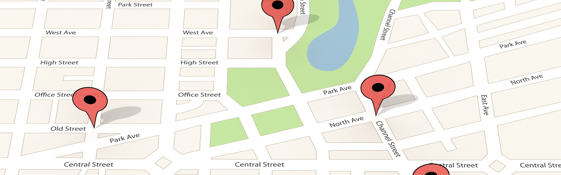 gps map with red points