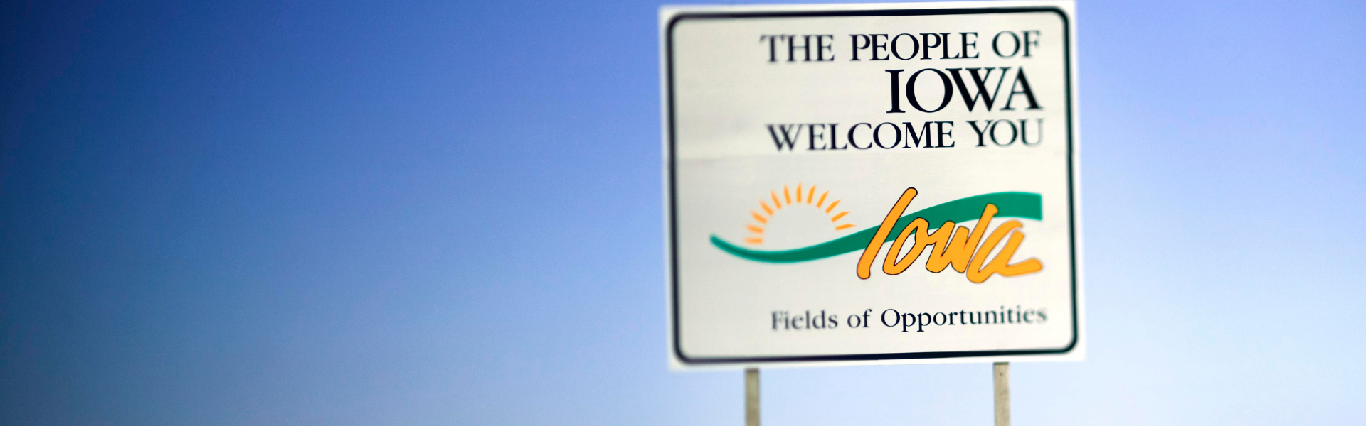 Welcome to iowa sign on iowa highway