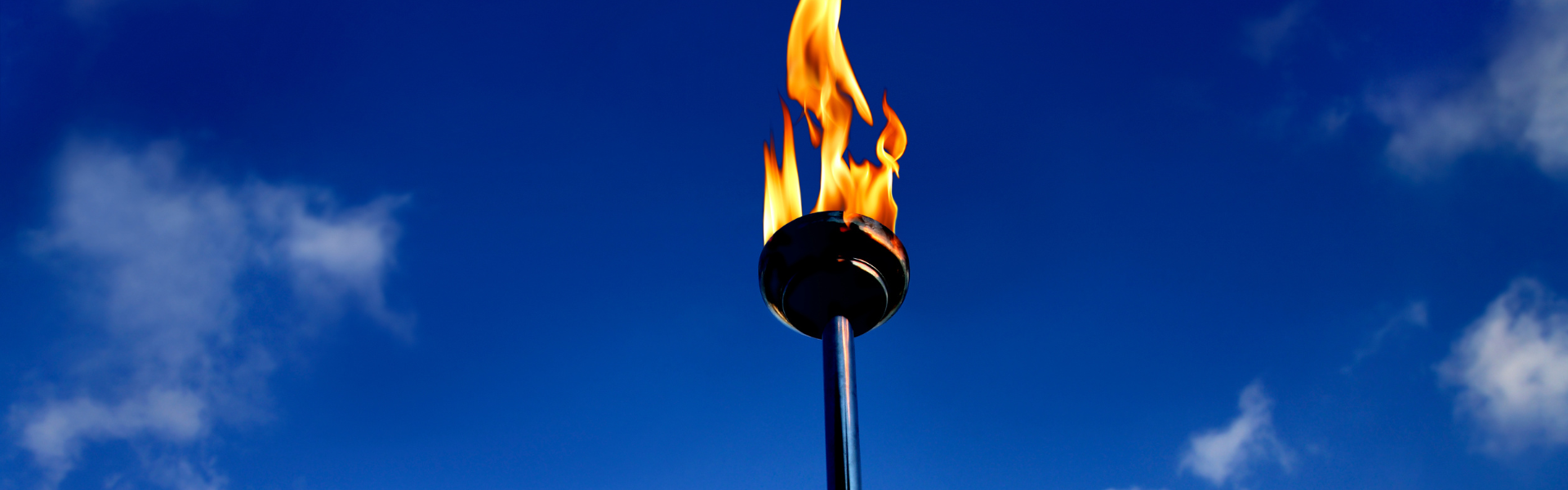 Olympic Torch with blue sky in the background