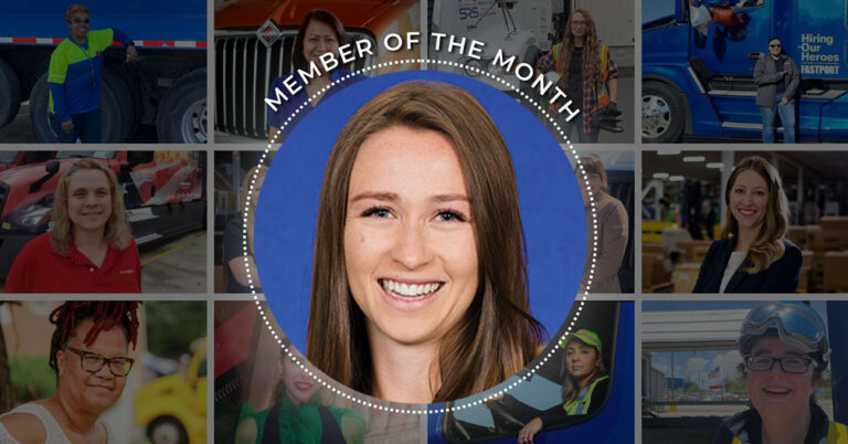 Megan Junker, product director for electric vehicles at PACCAR Parts - Women in Trucking's July member of the month