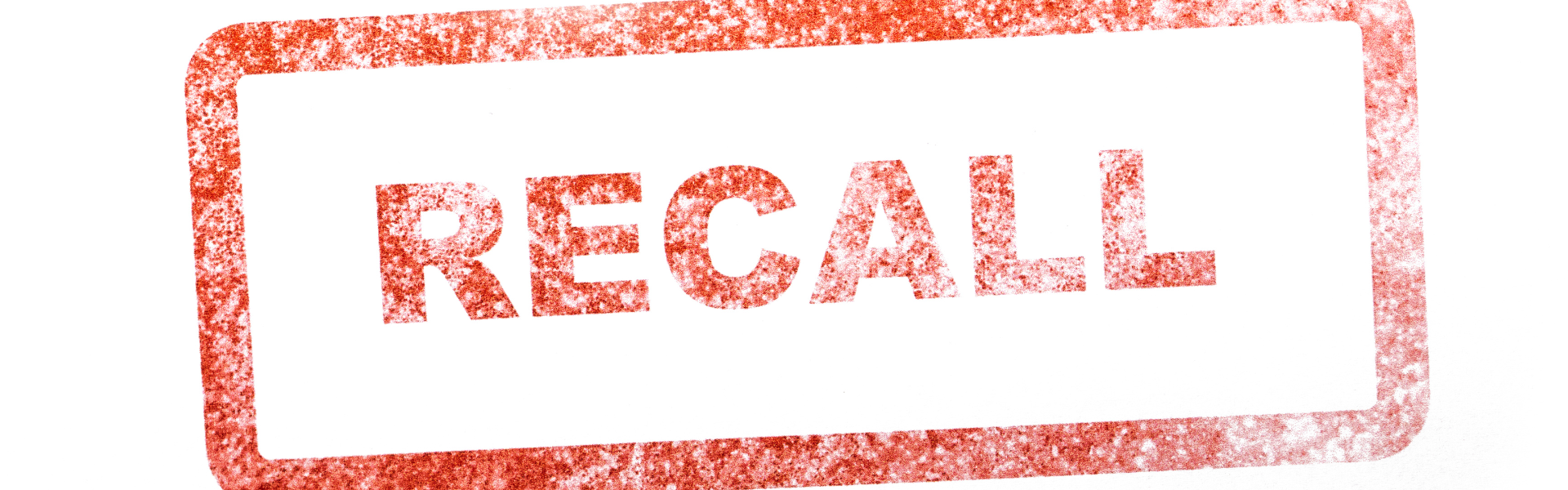 red recall stamp on white background