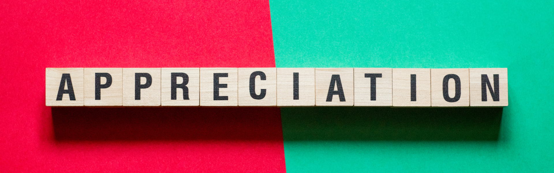 appreciation spelled out on wood tiles