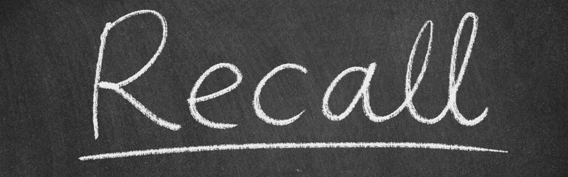 "Recall" written in chalk on blackboard