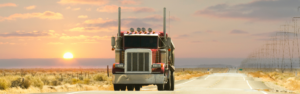 semi truck driving on road at sunset, careers for new truck drivers, entry-level, otr, specialized