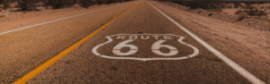 route 66 painted on road surface