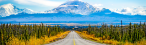 alaska highway with mountain, alaska cdl training exemption