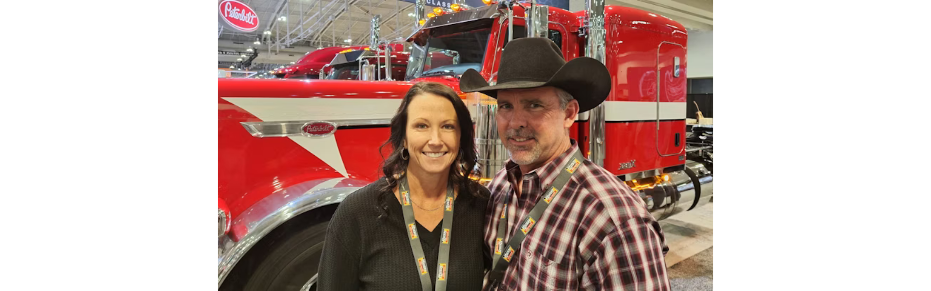Jennifer and Shane Best, winners of the Peterbilt 389x truck, which raised 1.5 million at an auction for charity.