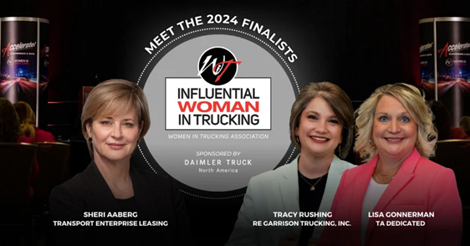 The three finalists for the 2024 influential woman in Trucking award.
