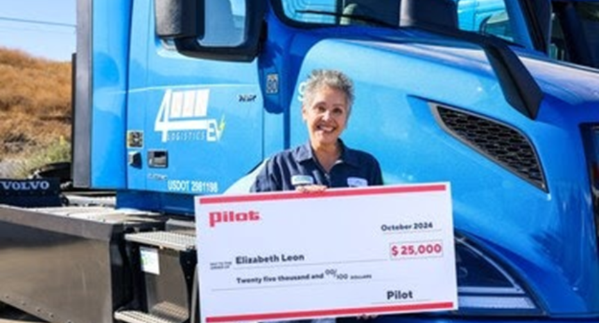 celebrating Elizabeth "Liz" Leon, a dedicated truck driver from Victorville, California, who was awarded $25,000 as the grand prize winner of Pilot's 2024 Road Warrior competition. With over 19 years of experience and an impressive safety record, Liz exemplifies the commitment and excellence of truck drivers across the nation.