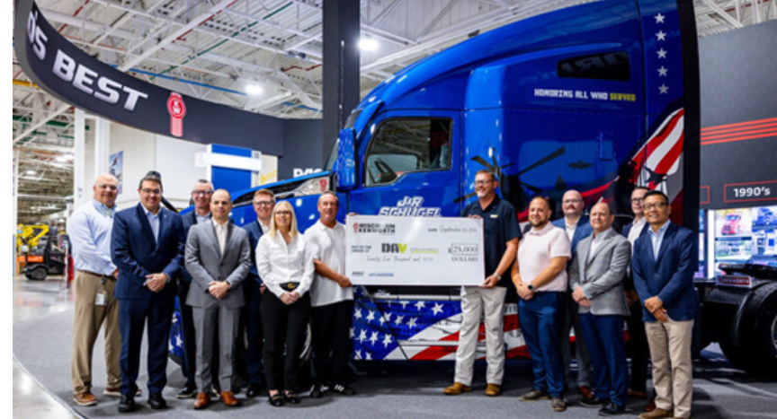 J&R Schugel celebrates 50 years by honoring Disabled American Veterans (DAV) with a special tribute. At their anniversary event in Chillicothe, Ohio, the company unveiled a uniquely wrapped Kenworth T680 truck and supported DAV with a $25,000 donation, showcasing their ongoing commitment to veterans and community causes.