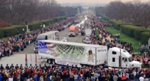 Trucking Convoy Prepares to Deliver Commemorative Wreaths to Arlington National Cemetery