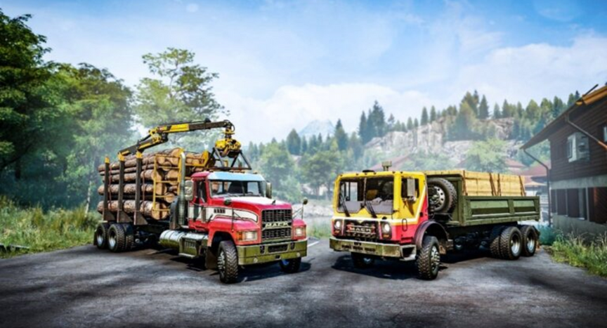 The Mack Dual Pack DLC brings the legendary Mack TerraPro and Pinnacle models to SnowRunner, adding rugged performance and versatility to the off-road simulation game.