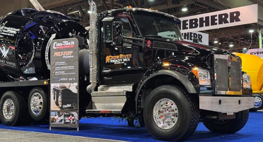 Source: (Kenworth) Kenworth T880S 11-Yard Con-Tech BridgKing Mixer Displayed at World of Concrete in Las Vegas