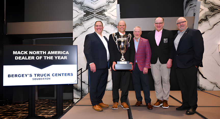 Mack Trucks names Bergey’s Truck Centers its 2025 North American Dealer of the Year, recognizing top performance in sales, service, parts, leasing, and customer satisfaction.