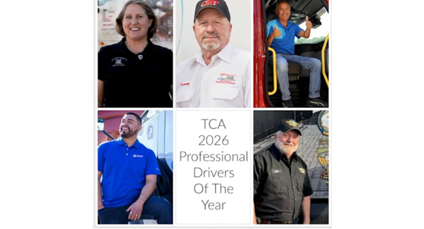 Five drivers receive the 2026 Professional Drivers of the Year award from the Truckload Carriers Association, recognized for safety, leadership, and dedication on the road. Each honoree receives $20,000.