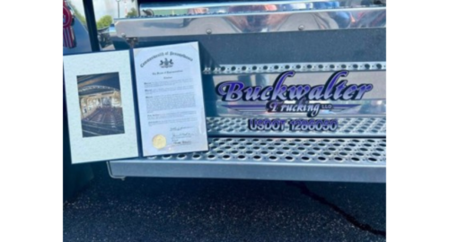 Pennsylvania truck driver Lamar Buckwalter has received a Pennsylvania Citation Award after rescuing the driver of an overturned hazardous materials tanker during a crash in Colorado earlier this year.