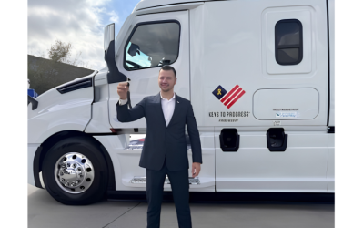 Army veteran and professional truck driver Fahad Al-Kadhim received a 2024 Freightliner Cascadia to help him launch his own trucking business.