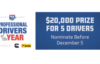 Nominate outstanding drivers for the Truckload Carriers Association’s 2026 Professional Drivers of the Year award before the December 5 deadline. Learn why nominations matter, what the award recognizes, and how fleets can highlight drivers who show safety, professionalism, and leadership.