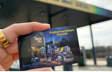 Sprint Mart launches a new Professional Driver Rewards program allowing truck drivers to earn fuel points for free showers, drinks, and discounts at travel center locations.