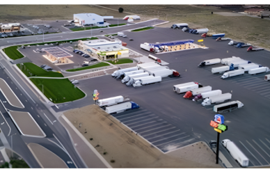 The new TA in Pueblo, Colorado, features 210 truck parking spots, multiple dining options, showers, a CAT Scale, and more amenities designed for truck drivers on Interstate 25.