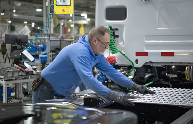 Volvo Trucks starts production of the all-new Volvo VNR regional hauler at its Virginia plant, featuring improved fuel efficiency, advanced safety features, and tighter turning for urban and regional routes.