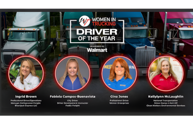 Women In Trucking announces four finalists for the 2026 Driver of the Year award, recognizing professional drivers who demonstrate safety leadership and industry advocacy.