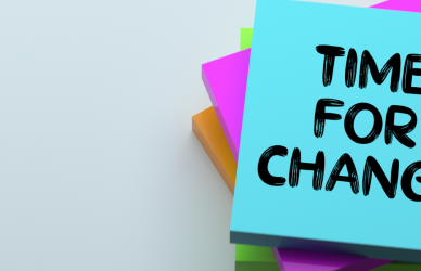 Image of a sticky note that says "time for change." A professional truck driver was honored at the ATA's 2024 Change Leader Awards for fostering an inclusive workplace.