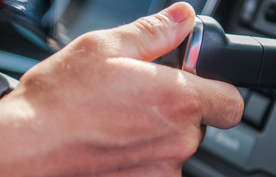 semi truck brake lever in dash