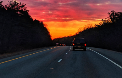highway at sunrise