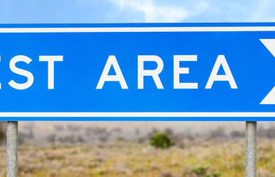 Road sign for a rest area