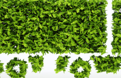 semi truck image made from green leaves