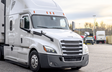 semi truck in parking area