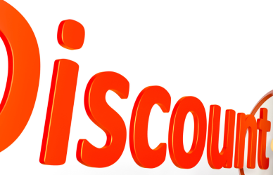 Graphic featuring the word discount coming out of a megaphone