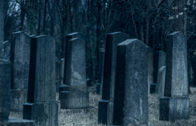 cemetery at night
