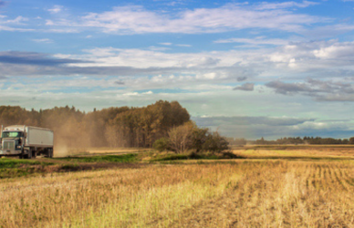 semi truck on rural road