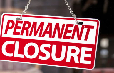 sign that reads "permanent closure"