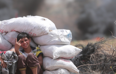 children sheltering in gaza strip