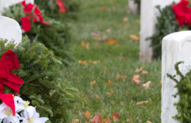 wreaths on graves