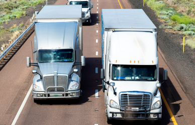 Semi trucks on highway