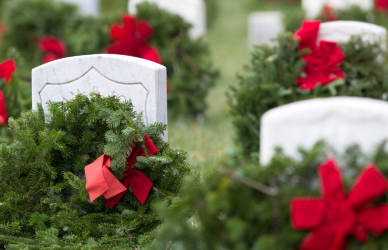 wreaths on graves