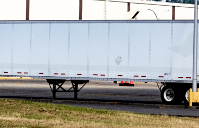 parked semi trailer