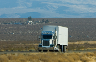 semi truck on rural road