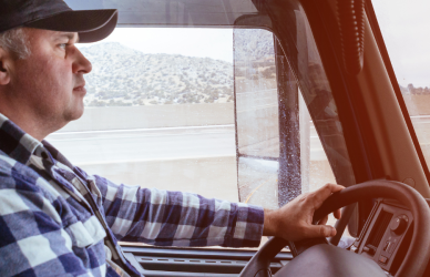 truck driver in semi truck