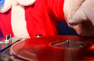 santa as a dj