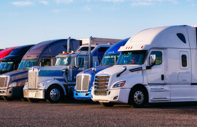 parked semi trucks