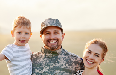 Veteran with his family